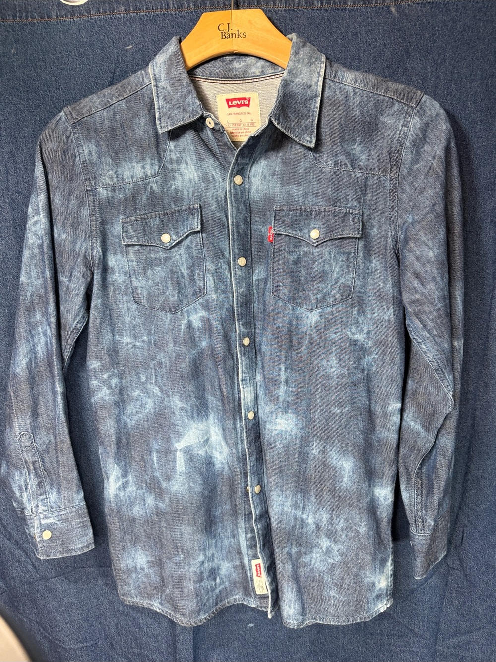 Levi's Washed Blue Denim Button-Up Shirt